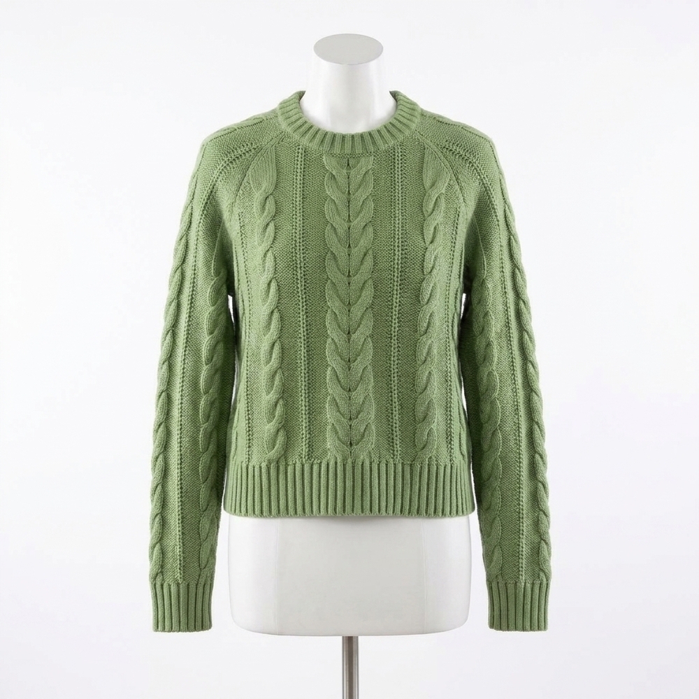 NEW PENDLETON women's cotton cable sweater in spruce